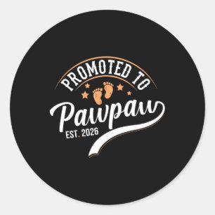 Pegatina Redonda Ascendido a Pawpaw 2026 - Primer Día del Padre