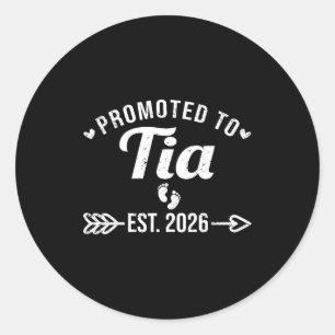Pegatina Redonda Ascendido a tia est 2026 divertida tía española