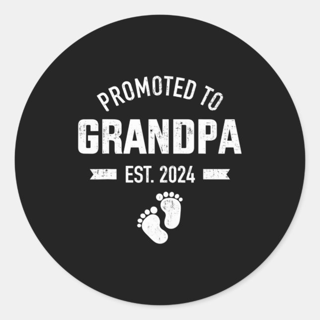 Pegatina Redonda Ascendido al abuelo 2024 (Anverso)