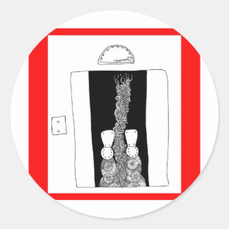 Pegatina Redonda ascensor