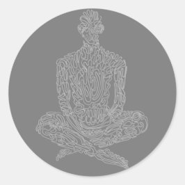 Pegatina Redonda Ascético (asfalto con gris)