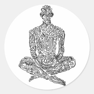 Pegatina Redonda Ascético (negro)