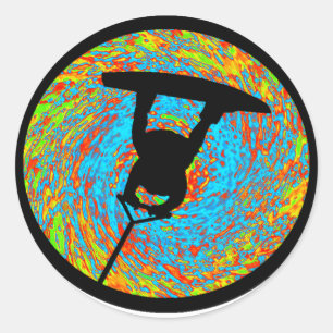 Pegatina Redonda Asegurados de Wakeboard Raley