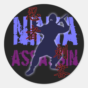 Pegatina Redonda Asesino de Ninja