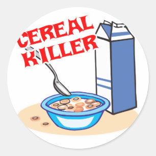 Pegatina Redonda asesino en serie de cereales