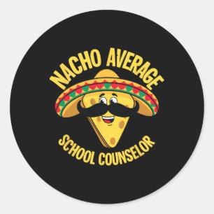 Pegatina Redonda Asesor Escolar Promedio Nacho Asesor Cinco De Mamá