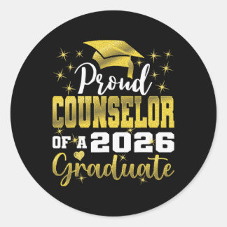 Pegatina Redonda Asesor Súper Orgulloso De Graduado Senior De 2026