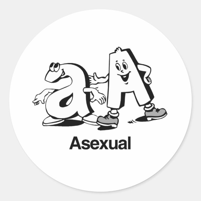Pegatina Redonda Asexuado (Anverso)