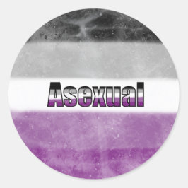Pegatina Redonda Asexual pride flag sticker