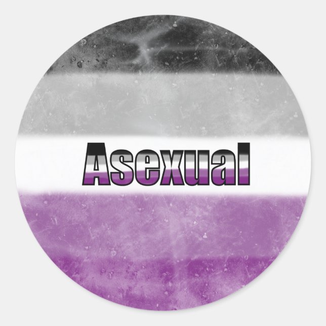Pegatina Redonda Asexual pride flag sticker (Anverso)