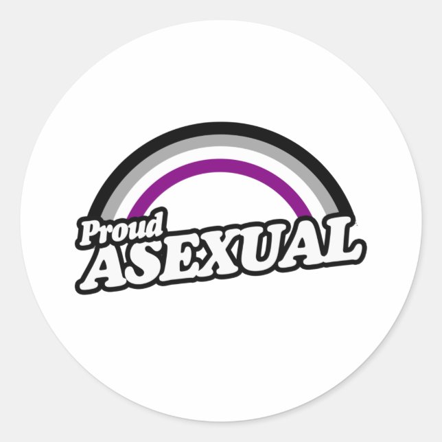 Pegatina Redonda Aséxual y Orgulloso (Anverso)