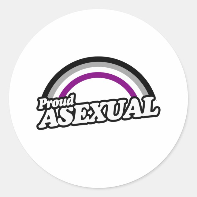 Pegatina Redonda Asexual y Orgulloso (Anverso)