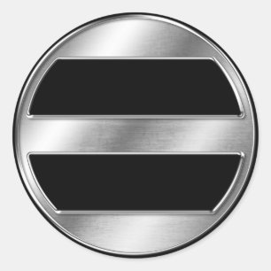 Pegatina Redonda Ashikaga Clan Kamon Silver Chrome