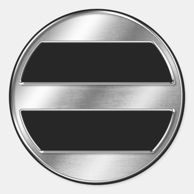 Pegatina Redonda Ashikaga Clan Kamon Silver Chrome (Anverso)