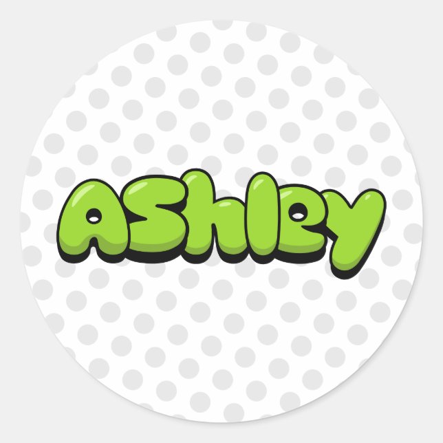 Pegatina Redonda Ashley (Anverso)