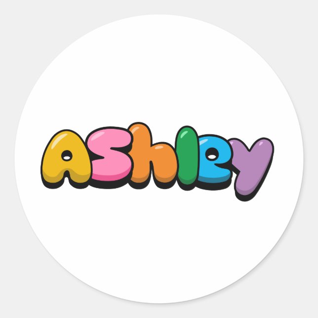 Pegatina Redonda Ashley (Anverso)