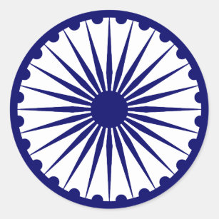 Pegatina Redonda Ashoka Chakra, bandera de la India