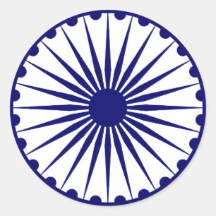 Pegatina Redonda Ashoka Chakra, bandera de la India