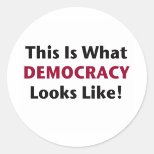 Pegatina Redonda ¡Así es la democracia!