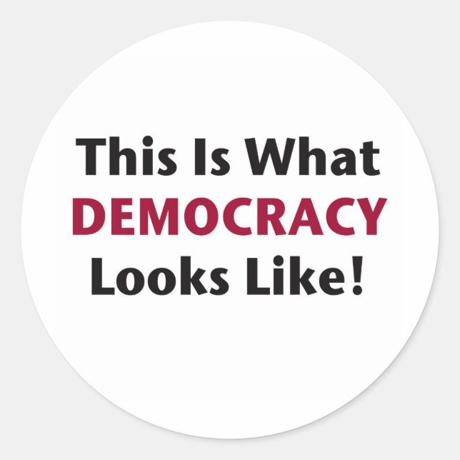 Pegatina Redonda ¡Así es la democracia! (Anverso)