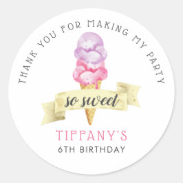 Pegatina Redonda Así que dulces criaturas de hielo favorecen fiesta