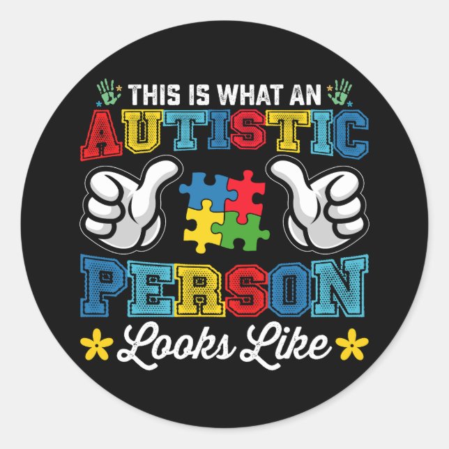 Pegatina Redonda Así Se Ve Un Autismo (Anverso)