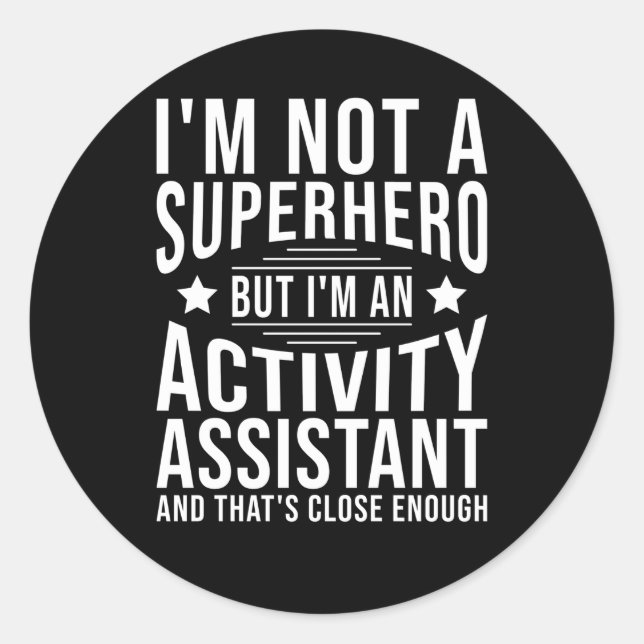 Pegatina Redonda Asistente de actividades (Anverso)