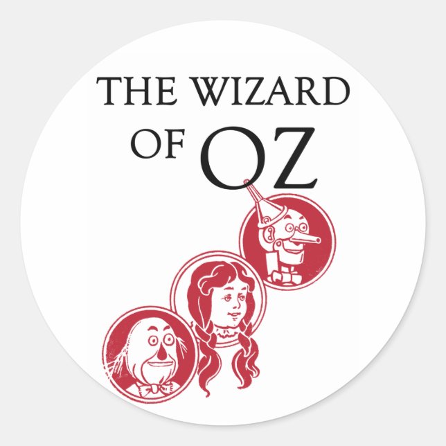 Pegatina Redonda Asistente de caracteres Oz (Anverso)