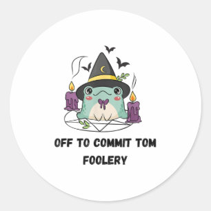 Pegatina Redonda Asistente De Escarcha Extraña Para Cometer A Tom F
