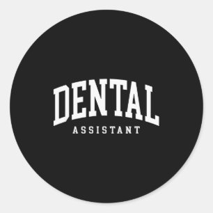 Pegatina Redonda Asistente dental certificada divertida higienista