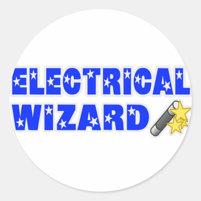 Pegatina Redonda Asistente eléctrico (Anverso)