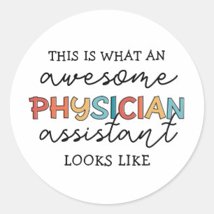 Pegatina Redonda Asistente Médico Funny Awesome PA