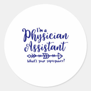 Pegatina Redonda Asistente médico, papá, médico