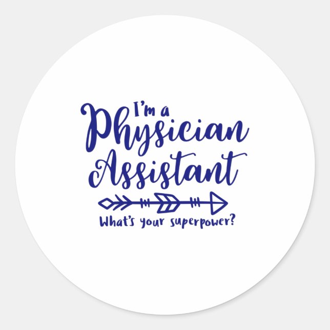 Pegatina Redonda Asistente médico, papá, médico (Anverso)