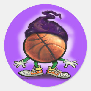 Pegatina Redonda Asistente para baloncesto