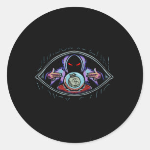 Pegatina Redonda Asistente para sombras - Dinero para banda