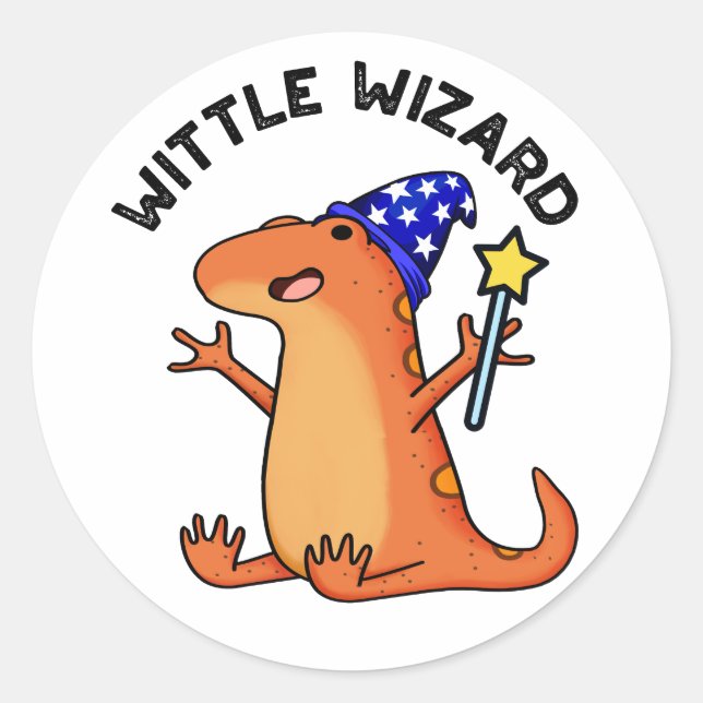 Pegatina Redonda Asistente para testigos Funny Lizard Pun (Anverso)