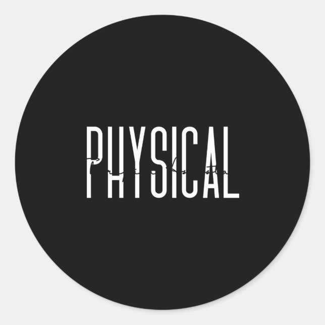 Pegatina Redonda Asistente Terapéutico Físico Pta Terapia Física (Anverso)