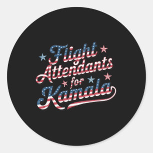 Pegatina Redonda Asistentes A Kamala Kamala Harris 2024 Presidente