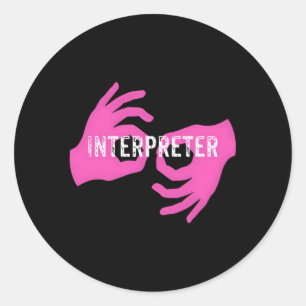 Pegatina Redonda Asl Interpreter