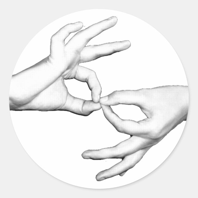 Pegatina Redonda ASL Interpreter (Anverso)