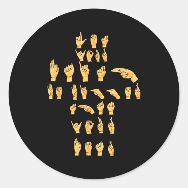 Pegatina Redonda Asl Quote - Let Your Faith Be Bigger Than Your Asl (Anverso)