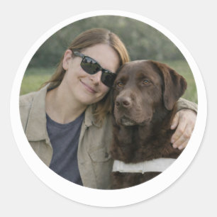 Pegatina Redonda Asociación de Perro Guía Labrador de Chocolate – M