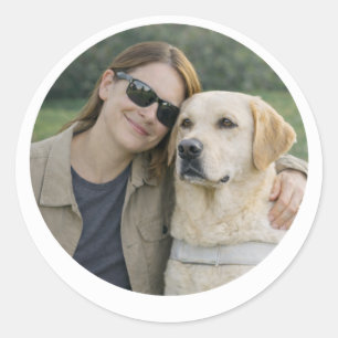 Pegatina Redonda Asociación de Perros Guía Labrador Amarillo –