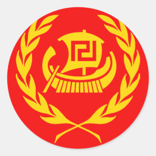 Pegatina Redonda Asociación Popular - Amanecer Dorado