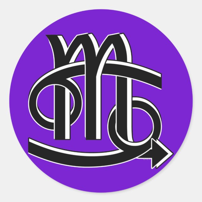 Pegatina Redonda Asociados de Cáncer y Escorpio (Anverso)