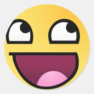 Pegatina Redonda Asombrosa cara - HD de alta calidad