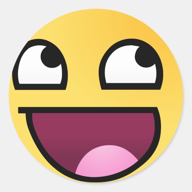 Pegatina Redonda Asombrosa cara - HD de alta calidad (Anverso)