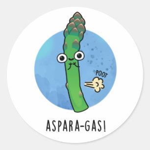 Pegatina Redonda Aspara-gas Funny Asparagus Veggie Pun