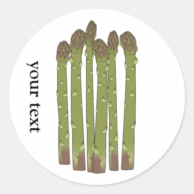 Pegatina Redonda Asparagus Spears Vegetable Lover Veggies (Anverso)